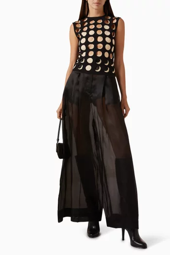 Sheer Wide-leg Pants in Organza