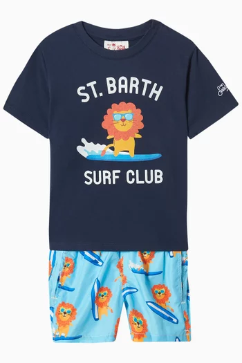 تي شيرت بطبعة Surf Club قطن