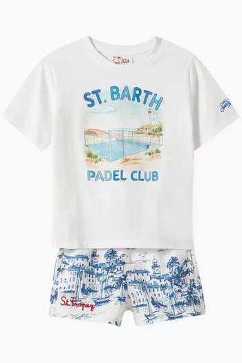 Graphic-print Swim Shorts
