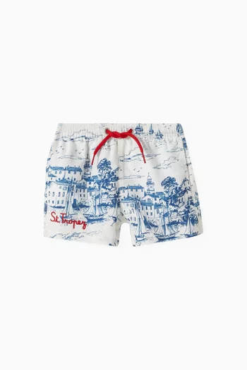 Graphic-print Swim Shorts