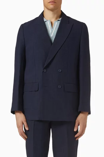 جاكيت قماشي بصفي أزرار كتان