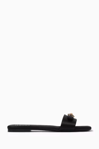 Ribbon Flat Slides in Satin