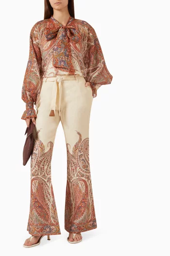 Rhiannon Tie-neck Blouse in Ramie