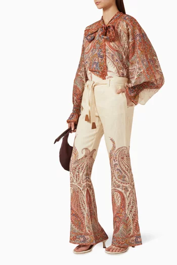 Rhiannon Flared Pants in Linen