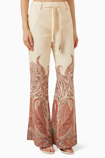 Rhiannon Flared Pants in Linen
