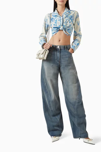 Twisted Baggy Jeans in Denim