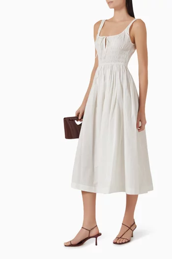 فستان كويلا متوسط الطول قطن