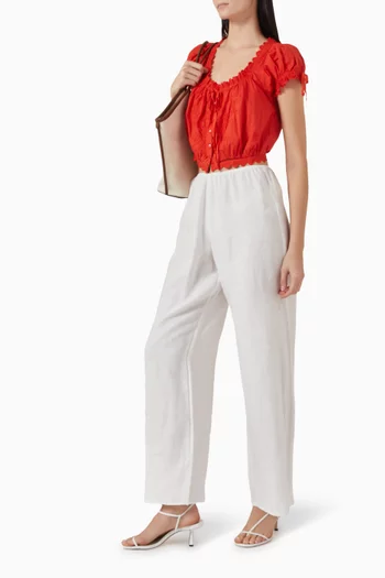 Lavon Wide-leg Pants in Linen