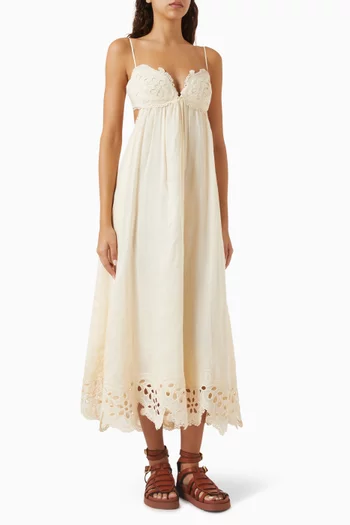 Coco Embroidered Dress in Ramie