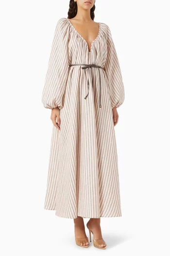 Cascadian Maxi Dress in Linen