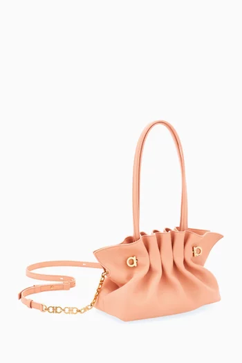 Small Gancini Soft Bag in Leather