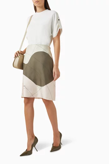 Printed Midi Skirt in Silk