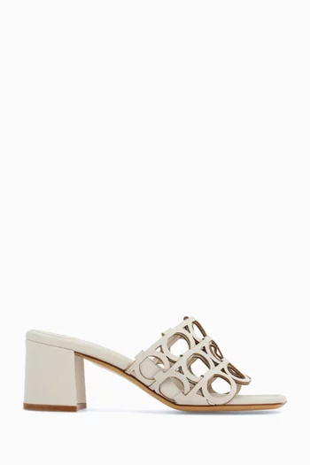 55 Gancini-cut Mules in Leather