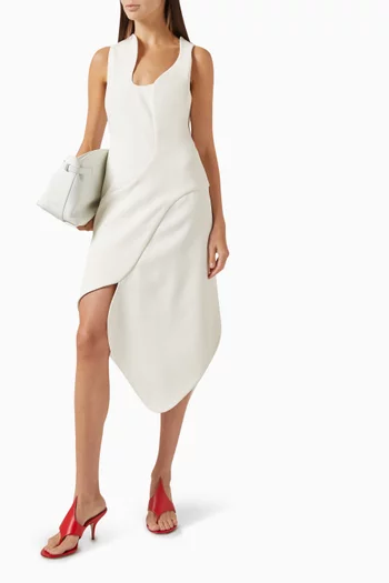 Sculptural Midi Dress in Stretch-viscose