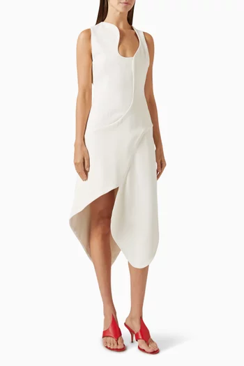 Sculptural Midi Dress in Stretch-viscose