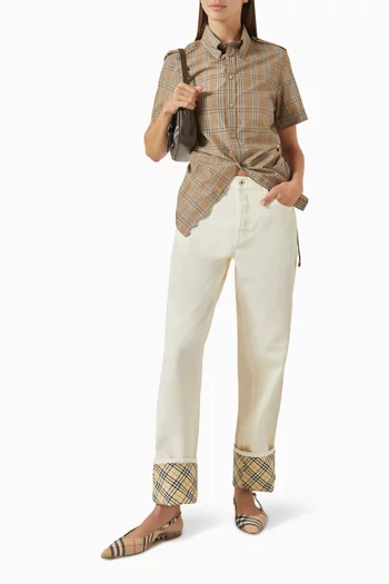 Check Strap-detail Shirt in Cotton