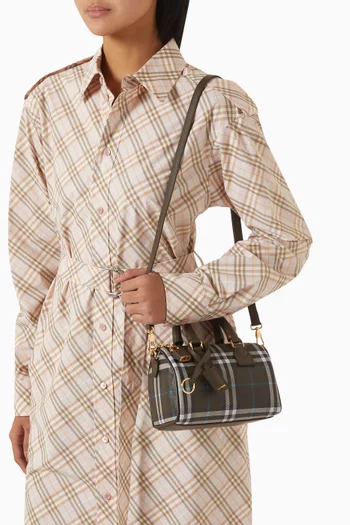 Mini Check Bowling Bag in Coated Canvas