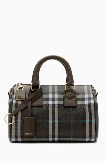 Mini Check Bowling Bag in Coated Canvas