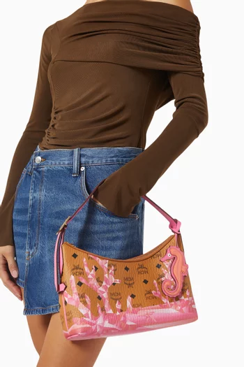 Small Aren Hobo Bag in Cubic Coral Visetos