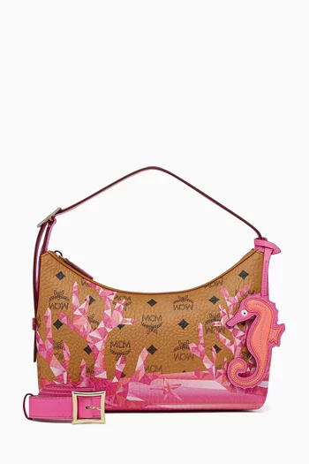 Small Aren Hobo Bag in Cubic Coral Visetos
