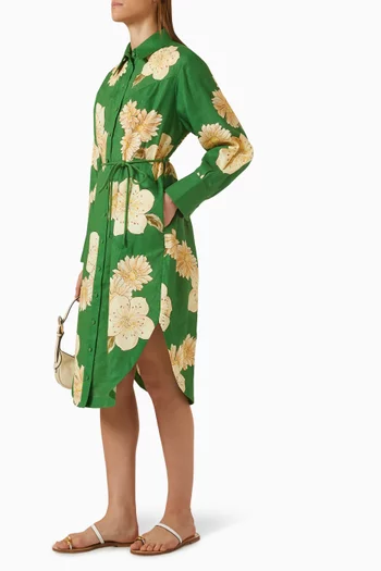 Sage Shirt Dress in Linen