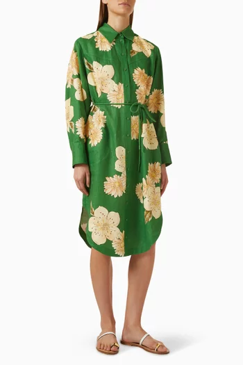 Sage Shirt Dress in Linen