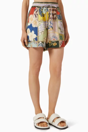 Bianca Printed Shorts in Linen