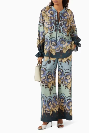 Madalena Printed Pants in Linen
