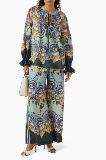 Madalena Printed Top in Cotton-silk