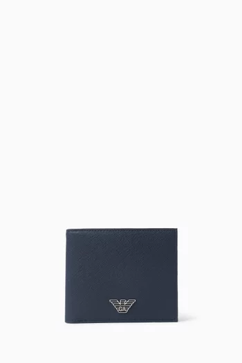 Logo Bifold Wallet in Saffiano Leather