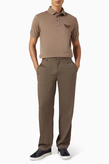 تي شيرت بولو بشعار الماركة حجم كبير قطن