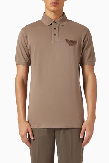 تي شيرت بولو بشعار الماركة حجم كبير قطن