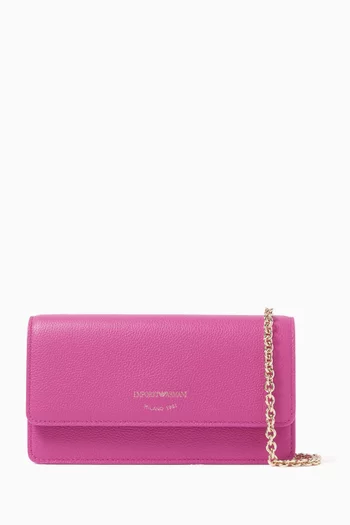 Mini Wallet on Chain in Grained Leather
