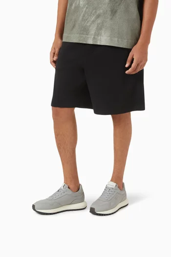 Micro Logo Sneakers in Saffiano Leather