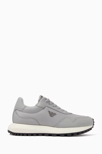 Micro Logo Sneakers in Saffiano Leather