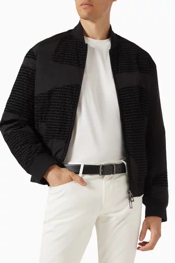 حزام بوجهين بشعار الماركة محفور جلد