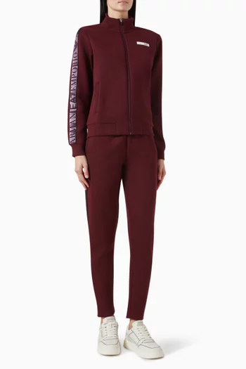 EA7 Logo-tape Zip-up Sweatshirt & Pants Set