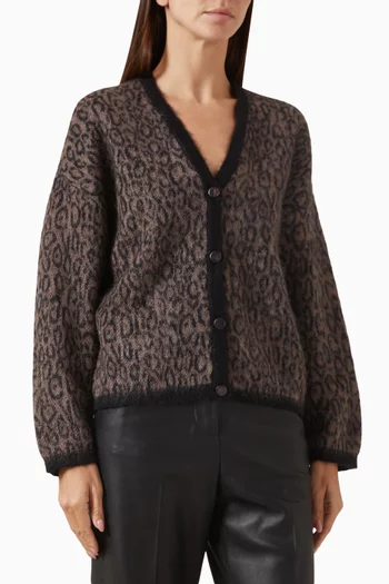 كارديغان منسوج مزيج صوف