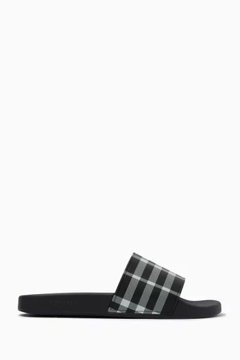 Furley Check Slides in Rubber
