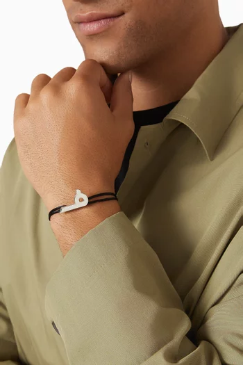 Arabic Letter "Faa" Bracelet in Sterling Silver