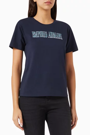Embroidered Logo T-shirt in Cotton