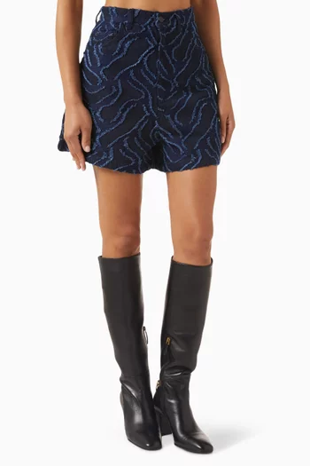 Fringe Shorts in Denim