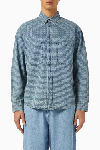 قميص بشعار الماركة بحجم صغير دينم