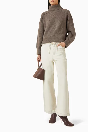 بنطال جينز إيليجا واسع الساقين دينم