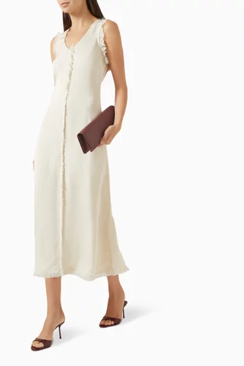 Dasha Fringe Dress in Matte Crepe