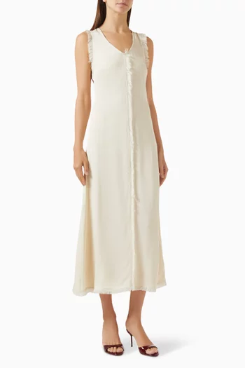 Dasha Fringe Dress in Matte Crepe