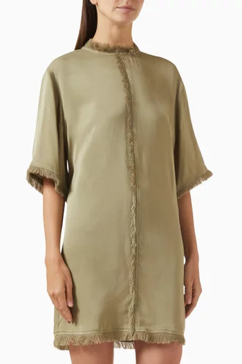 Dewi Fringe Dress in Matte Crepe