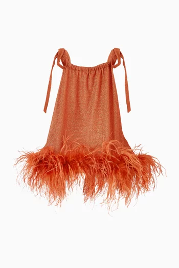 Lumière Plumage Feather-trimmed Mini Dress in Lurex-blend