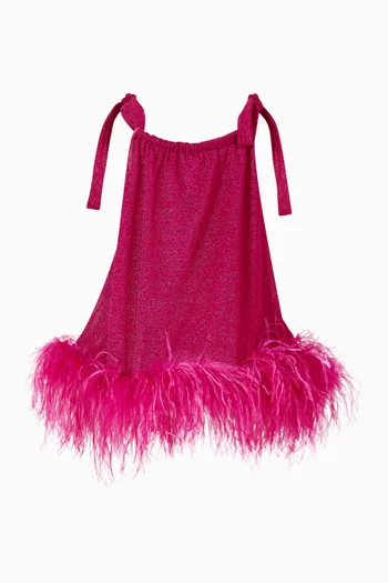 Lumière Plumage Feather-trimmed Mini Dress in Lurex-blend