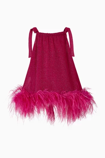 Lumière Plumage Feather-trimmed Mini Dress in Lurex-blend
